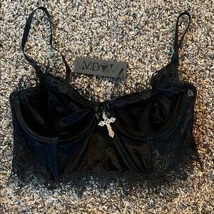 NWT DollsKill Black Lace Bralette